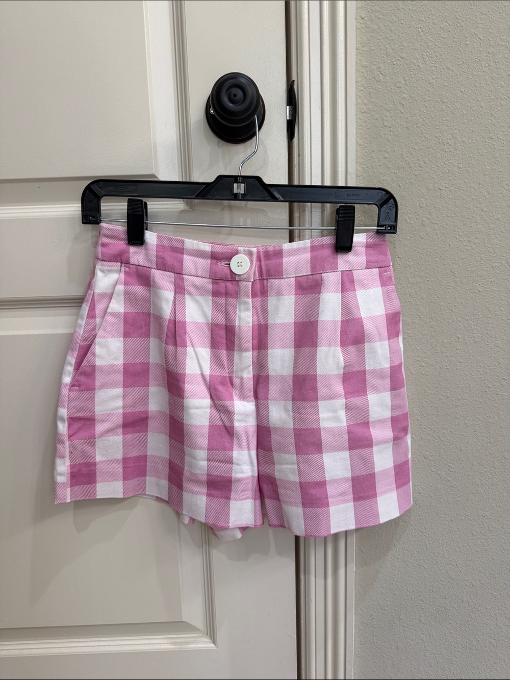 Zara Pink and White Gingham Shorts size XS